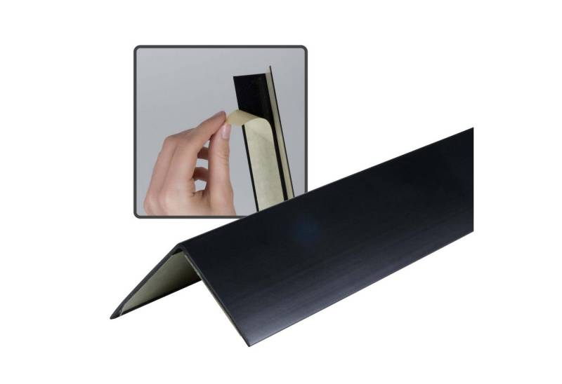 Dalsys Winkelprofil (Winkelprofil selbstklebend PVC 30x30mm, 100cm Schwarz Eckschutzprofil, 1-St., Eckleiste, hoher Kantenschutz Wand), für Wohn- und Arbeitsbereich sowie Garage geeignet von Dalsys