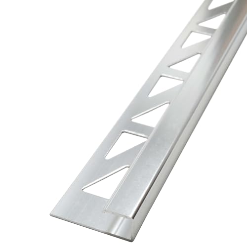 Dalsys Fliesenschiene Eckprofil Quadratprofil Aluminium (eloxiert) Silber matt 2,5m x 8mm, 1 Stück, Fliesenprofil von Dalsys