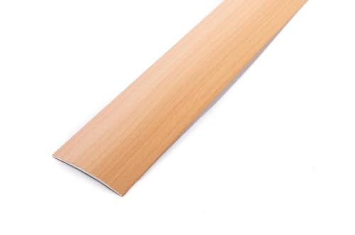 Dalsys Übergangprofil selbstklebend Buche 90cm x 30mm, Übergangsleiste, Bodenleiste aus Aluminium eloxiert - Ausgleichsprofil für Laminat- & Parkettböden, Türschwelle, von Dalsys