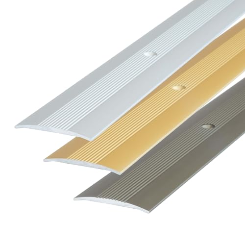 Dalsys Übergangsprofil Verbindungsprofil 90cm x 38mm zum Schrauben aus Aluminium, Verbindungsprofil geeignet für u.a. Fliesen, Laminat und Parkett Champagner von Dalsys
