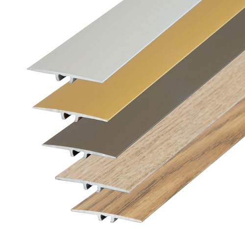 Dalsys Übergangsprofil flach Vinyl, Laminat & Parkett Buche 90cm x 35mm, Übergangsschiene aus Aluminium eloxiert, Bodenleiste, zum Schrauben, inkl. Befestigungsmaterial - Türschwelle von Dalsys