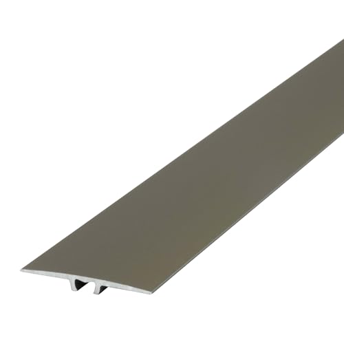 Dalsys Übergangsprofil flach Vinyl, Laminat & Parkett Champagner 90cm x 35mm, Übergangsschiene aus Aluminium eloxiert, Bodenleiste, zum Schrauben, inkl. Befestigungsmaterial - Türschwelle von Dalsys