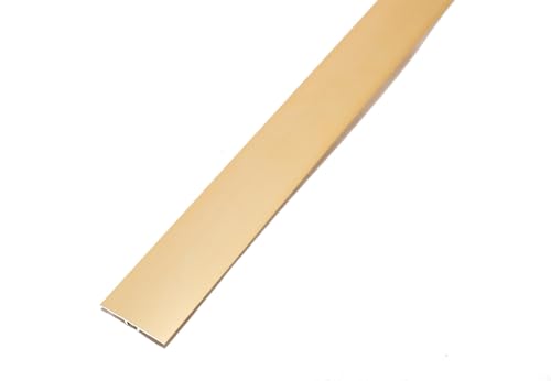 Dalsys Übergangsprofil flach Vinyl, Laminat & Parkett Gold 90cm x 35mm, Übergangsschiene aus Aluminium eloxiert, Bodenleiste, zum Schrauben, inkl. Befestigungsmaterial - Türschwelle von Dalsys