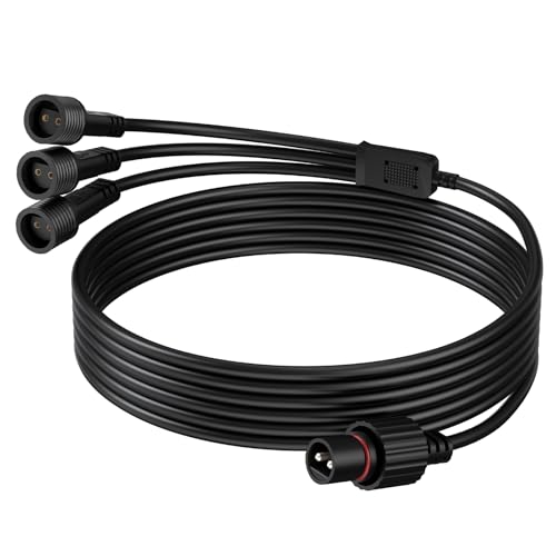 Dalugo 5M Verlängerungskabel mit 3 Splittern, IP65 Wasserdichtes 2 Poliges Outdoor Verlängerungskabel für Solar Lichterketten, Weihnachtsbeleuchtung, Gartenbeleuchtung Dalugo 5M Verlängerungskabel mit 3 Splittern, IP65 Wasserdichtes 2 Poliges Outdoor Verlängerungskabel für Solar Lichterketten, Weihnachtsbeleuchtung, Gartenbeleuchtung von Dalugo