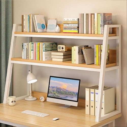 Dalumian 3-stöckiger Schreibtischaufsatz für Wohnheime, Leiter-Bücherregal für Computer-Desktop, Bücherregal-Aufbewahrungsorganisator für Schlafzimmer Büro (weiß)(115 * 32 * 90cm) von Dalumian