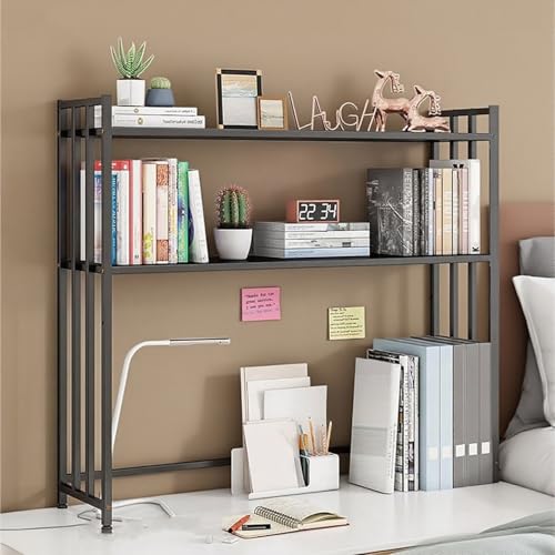Dalumian 3-stöckiges Schreibtisch-Bücherregal, Aufbewahrungsregal für Computertische, Ausstellungsregal mit großer Kapazität und verstellbaren Regalböden, Schmiedeeisen-Bücherregal(A,36 * 26 * 90CM) von Dalumian