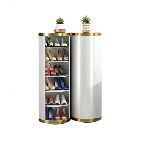 Drehbarer Schuhregal-Turm, vertikaler Schuhturm-Organizer, 360° drehbar, Lazy Susan-Schuhaufbewahrungs-Organizer, freistehendes rundes Schuhregal für Eingangsbereich, Schrank(6-Tier,39cm) von Dalumian