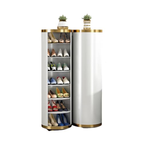 Drehbarer Schuhregal-Turm, vertikaler Schuhturm-Organizer, 360° drehbar, Lazy Susan-Schuhaufbewahrungs-Organizer, freistehendes rundes Schuhregal für Eingangsbereich, Schrank(7-Tier,39cm) von Dalumian