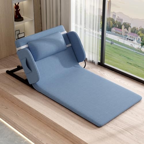 Dalumian Power Lifting Bettrückenlehne, Sit-up-Rückenlehnenstuhl zur Unterstützung des Nacken- und Lendenwirbelbereichs, elektrisch anhebbare Rückenlehne für Betten, 0~80° verstellbar(Blue,90CM-B) von Dalumian