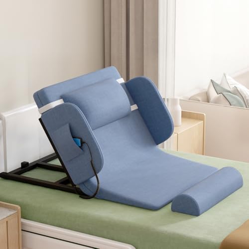 Dalumian Power Lifting Bettrückenlehne, Sit-up-Rückenlehnenstuhl zur Unterstützung des Nacken- und Lendenwirbelbereichs, elektrisch anhebbare Rückenlehne für Betten, 0~80° verstellbar(Blue,90cm-A) von Dalumian