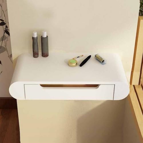 Dalumian Schwebender Frisiertisch, an der Wand montierter Schminktisch mit Schubladen, moderner Badezimmer-Waschtisch, schwebender Eckschreibtisch für Schlafzimmerfriseursalons von Dalumian