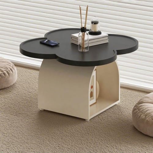 Dalumian Tee-Couchtisch im japanischen Stil, tragbarer niedriger Teetisch, Tatami-Tische zum Sitzen auf dem Boden, Keine Montage erforderlich, Bodentische aus Massivholz (30 x 30 x 46 cm)(Black) von Dalumian