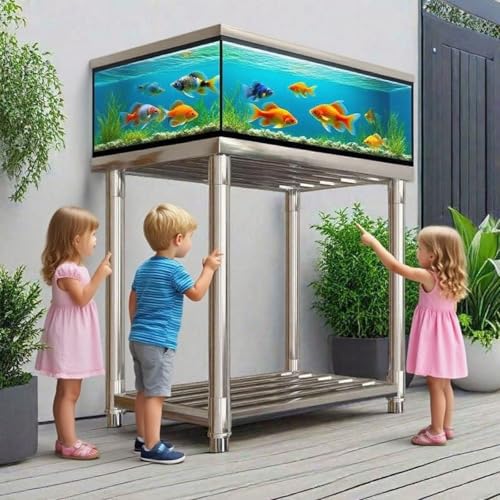 Fischtankständer, Aquariumständer mit Universalrädern, Hochleistungs-Terrarienständer, 2-stöckige Lagerregale, Reptilientankständer, verdicktes Balkonblumenregal(70 * 30 * 80cm) von Dalumian