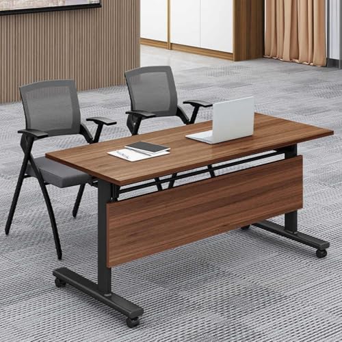 Klappbarer Konferenztisch, moderner mobiler Besprechungs- und Schulungstisch mit Lenkrollen, rechteckiger modularer Konferenzraumtisch, Stahlbeine, Computertisch für Büros (2er-Pack)(120*40cm) von Dalumian