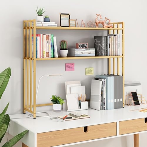 Schreibtischaufsatz aus Metall für Wohnheime, Schreibtisch-Bücherregal-Organizer mit verstellbaren Regalen, 3-stufiges Desktop-Display-Organizer-Rack für Wohnheime im Home-Office(A,75*26*90CM) von Dalumian