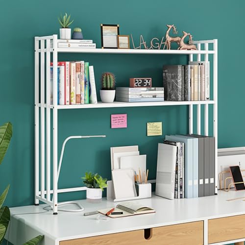Schreibtischaufsatz aus Metall für Wohnheime, Schreibtisch-Bücherregal-Organizer mit verstellbaren Regalen, 3-stufiges Desktop-Display-Organizer-Rack für Wohnheime im Home-Office(C,75*26*90CM) von Dalumian