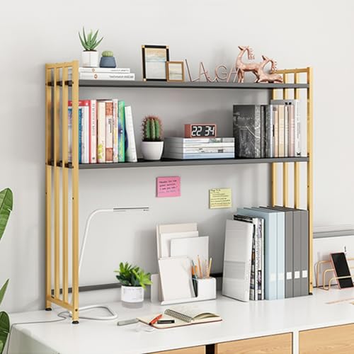 Schreibtischaufsatz aus Metall für Wohnheime, Schreibtisch-Bücherregal-Organizer mit verstellbaren Regalen, 3-stufiges Desktop-Display-Organizer-Rack für Wohnheime im Home-Office(E,36*26*90CM) von Dalumian
