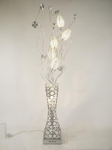 Dapo® Steh-Vasenleuchte Blumenleuchte Halogen Boden-Stand-Deko-Leuchte Dekolampe aus Alu-Draht (Cleopatra 7-flammig) von Dapo
