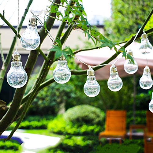 Dapo® Solar-Lichterkette Glühbirne 10 flammig Retrostyle Außen-Garten-Terrassen-Balkon-Dekoleuchte (Lichterkette 10 flammig) von Dalux