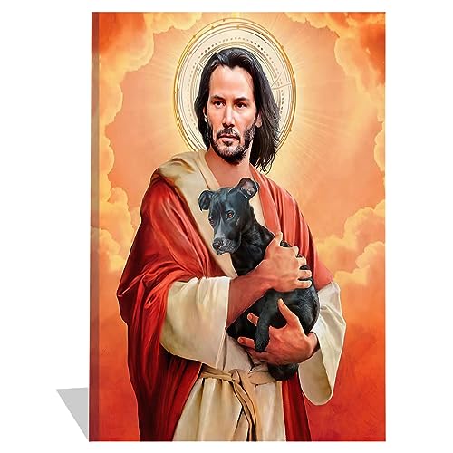 Leinwand gedruckt Malerei Wandkunst moderne HD-Poster Keanu Reeves Meme Jesus Porträt Bilder, für Schlafzimmer Home Decoration Kein Rahmen (21X30cm No Frame) von Dalykf