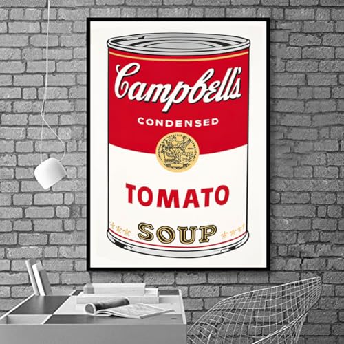 Wandkunst Poster Leinwand Malerei Andy Warhol Tomatensuppe Abstrakte dekorative Wandbilder, für Wohnzimmer Küche Wanddekor Kein Rahmen (Size : 19.7x27.6in(50x70cm)) von Dalykf