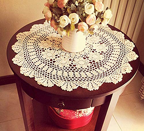 Damanni Handgefertigte Tischdecke aus Baumwolle, Häkelspitze, Tischauflage, rund, 48 cm, 2 Stück Damanni Handgefertigte Tischdecke aus Baumwolle, Häkelspitze, Tischauflage, rund, 48 cm, 2 Stück von Damanni