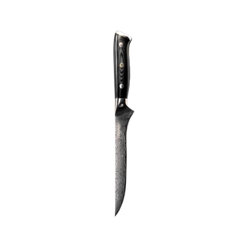 Damaso Filetiermesser, Filetiermesser Fisch aus 67 Lagen Damaststahl, Ausbeinmesser, Filetiermesser scharf Fisch von Damaso