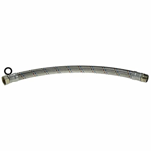 Panzerschlauch 1 Zoll Flexschlauch 30-100cm Hauswasserwerk Längenwahl DN25 Bogen Gerade (60cm Gerade) von DAMBAT