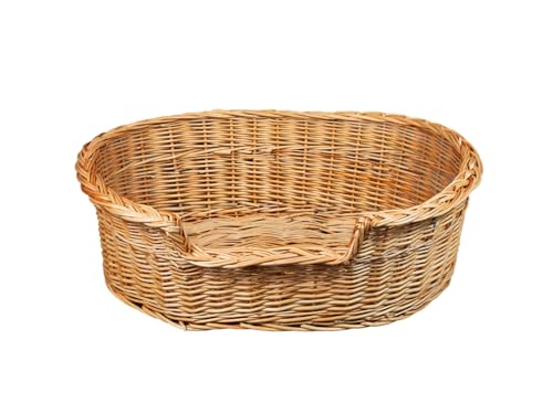 Damian-Wiklina Hundebett – Katzenbett – Hundeliege – Katzenliege – Katzenkorb – Hundekorb aus Weide – Hundekörbchen – BTH 51x34x12/16 cm – Kein Kissen von Damian-Wiklina