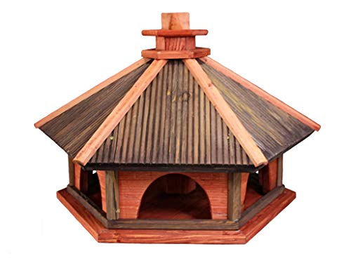 Damian-Wiklina Vogelhäuschen, Vogelhaus aus Holz,Vogelhäuschen, Nistkasten (L, Rotbraun) von Damian-Wiklina