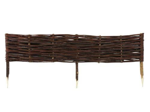 Beetbegrenzaung – Beeteinfassung Größe 100 x 20 cm 10 Stück – Weidenzaun – Weide Beetzaun zum Einschlagen in den Boden – Palisade zur Abtrennung von Blumenbeetwegen und Gartenbeeten von DAMIAN WIKLINA NATURALNE PRODUKTY Z DREWNA I WIKLINY