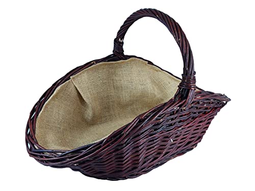 Wicker Brennholz Korb - Log Halter Kamin - Natürlichen Weide - Lagerung Korb (57 x 34 H 21/33 cm, Mit Jute) von Damian-Wiklina