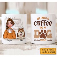 Benutzerdefinierte Hundebecher, Alles, Was Ich Brauche, Ist Kaffee Und Meine Hunde Personalisierte Tasse, Lustige Hundekaffeetasse Geschenke von DamianGoods