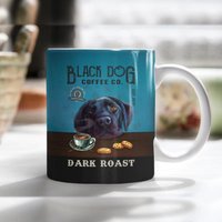 Black Dog Coffee Company Tasse - Dark Roast Vintage Hundetasse Geschenk Für Hundeliebhaber Rückseite Personalisierte von DamianGoods