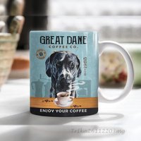 Dogge Kaffee Firma Becher, Vintage Hund Papa, Mama Hunde Kaffeebecher, Hundeliebhaber Geschenk, Papa Geschenk von DamianGoods