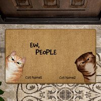 Ew People Personalisierte Lustige Katze Willkommen Fußmatte, Eingangsmatte, Menschen Housewarminggeschenk, Geschenk Für Katzenliebhaber von DamianGoods