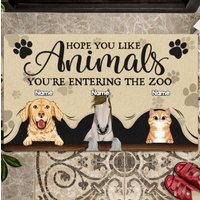 Ich Hoffe, Sie Mögen Tiere, Die in Den Zoo Betreten Hund Personalisierte Fußmatte, Lustige Willkommens-Hausmatte, Hundeeingangsmatte von DamianGoods