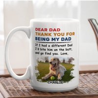 Lieber Papa Personalisierte Kaffeetasse, Entzückender Becher Für Hundepapa, Individuelle Hundetasse, Geschenk Hundeliebhaber, Lustige Hundebecher von DamianGoods