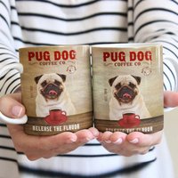 Mops Hund Kaffee Company Becher, Vintage Hundebecher, Papa, Mama Hunde Kaffeebecher, Hundeliebhaber Geschenk, Freigabe Der Geschmack, Teetasse von DamianGoods