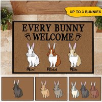 Personalisierte Every Bunny Willkommen Fußmatte, Kaninchen Eingangsmatte, Osterhase, Liebhaber Geschenke, Naturliebhaber, Mom von DamianGoods
