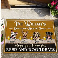 Personalisierte Fußmatte Für Hunde, Personalisiertes Hundetürgeschenk, Hinterhofbar Und Grill Personalisierte Fußmatte, Housewarminggeschenk von DamianGoods