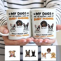 Personalisierte Hundetasse, Meine Hunde Sind Der Grund, Warum Ich Jeden Morgen Wecke, Lustige Hundekaffetasse, Geschenk Für Hundepapa Hundemama von DamianGoods