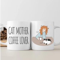 Personalisierte Lustige Katzentasse - Katzenmutter Kaffeeliebhaber Personalisierte Tasse Personalisiertes Geschenk Katzenmama Bechergeschenk von DamianGoods