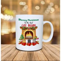 Personalisierte Meowy Weihnachten To The Best Mom Tasse - Katzenbecher Geschenk Für Katzenmama Weihnachtsbecher Katzenliebhaber Geheimer von DamianGoods