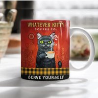 Personalisierte Schwarze Katze Kaffee Becher, Lustige Tasse, Süße Mama Muttertag Geschenk, Mutter Süßes Haustier Tasse von DamianGoods