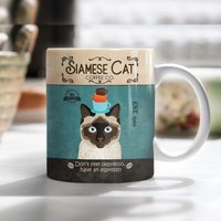 Personalisierte Vintage Siam Katze Kaffee Becher, Lustige Katzen Tasse Don't Feel Depresso Have An Espresso Für Katzenliebhaber, Mama-Papa von DamianGoods