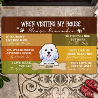 Personalisierter Hund Fußmatte, Hunderegel Fußmatte Geschenk, Einweihungsparty Geschenk Für Hundeliebhaber, Home Decor von DamianGoods