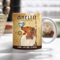 Sheltie Dog Coffee Company Tasse, Vintage Hundetasse Für Hundeliebhaber, Mama Hundetasse, Papa Hundebecher, Geschenk Lang Anhaltender Geschmack von DamianGoods