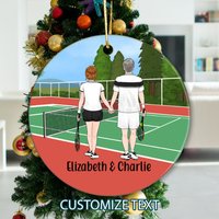 Tennis Partner Fürs Leben Personalisierte Paare Ornament, Geschenk Für Tennisspieler, Verlobung Andenken, Weihnachtsgeschenk, Lustiges von DamianGoods