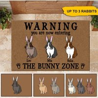 Warnung, Sie Betreten Die Bunny Zone Fußmatte, Kaninchen Eingangsmatte, Osterhase, Kaninchenliebhaber, Naturliebhaber, Mom von DamianGoods